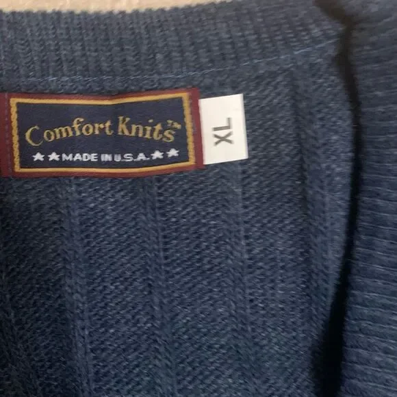 NWT Men’s Navy Blue Comfort Knits Sweater Vest - Picture 5 of 7